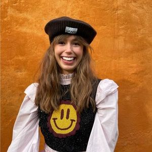 Ganni Recycled Wool Beret - Mole